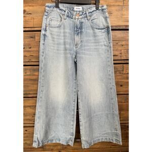 PISTOLA Women's Light Wash Wide Leg High Rise Crop Denim Jeans Sz 26